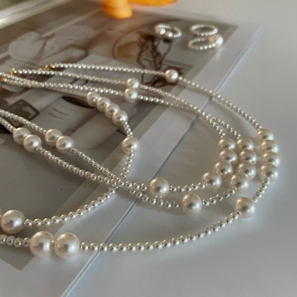 007-Imitation Pearls Mixed Size Pearl Necklace