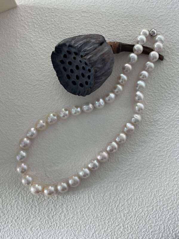 512-Edison Pearl Silver Ball Necklace