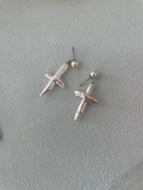 623 Cross Pearl Earrings